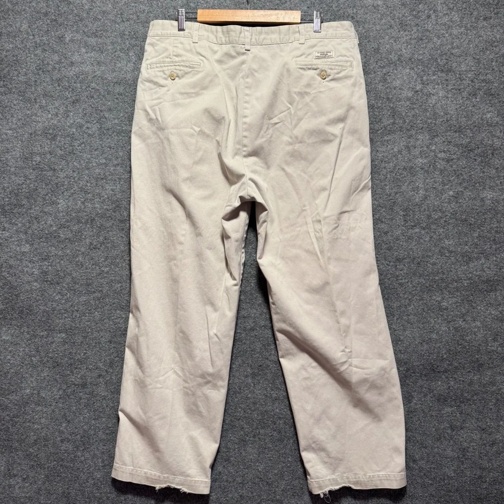 Polo Ralph Lauren Andrew Pant 40x29 Khaki Pleated Mens Classic Chino ( Fits 36 )